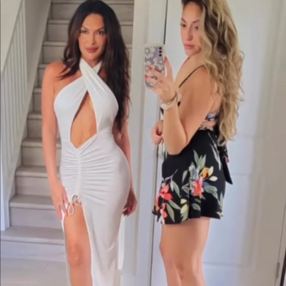 LEAU Adores Halter Dress in White worn once like new!